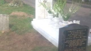 A large hole was dug beside the grave in Gloucester
