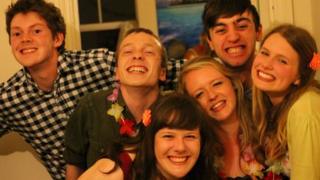 Helen (centre) and her housemates