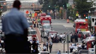 Emergency vehicles at Washington site, 16 Sept