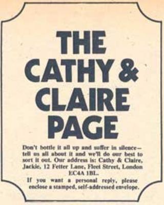 The Cathy and Claire page was a lifeline for many young girls