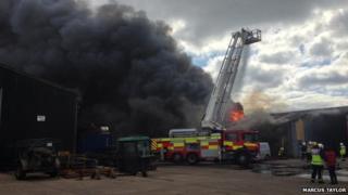 Fire at JBJ Business Park near Northampton