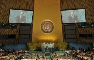 David Cameron addressing the UN General Assembly