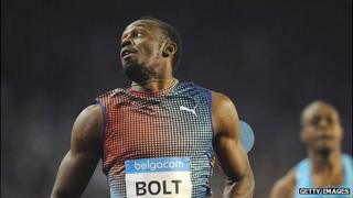 Usain Bolt during the men's 100m race at the Diamond League athletics meeting in Brussels this month