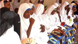 Brides at a mass wedding Kano, Nigeria - May 2012