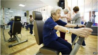 Elderly Swedish people at an exercise class (file image)