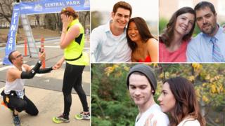 Clockwise from left: Genevieve and Michael, MaiLien and Michael, Drake and Zach, Natasha and Sean