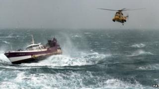 A sea rescue in a Force 8 gale for which Sgt Rachael Robinson received the QGM (Queen's Gallantry Medal)