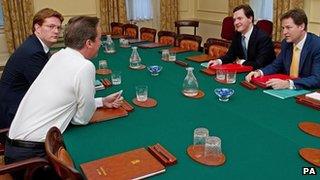 Members of the so-called Quad - David Cameron, Nick Clegg, George Osborne and Danny Alexander