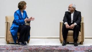 Catherine Ashton and Mohammad Javad Zarif (15/10/13)