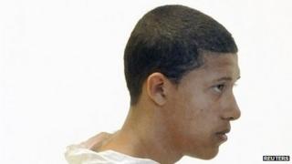 Philip Chism, 14, stands in Salem District Court in Boston on 23 October 2013