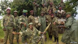 Government forces celebrate in Rumangabo, 28 Oct