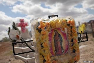 Graves in a cemetery in Juarez neighbourhood where many of the deceased are victims of violent crime