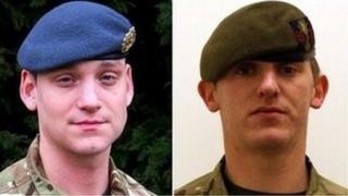 Y Corporal Brent McCarth a'r is-Gorporal Lee Davies