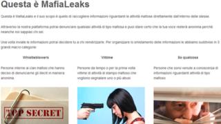 MafiaLeaks website front page grab