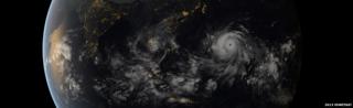 EUMETSAT изображение Супер Тайфун Haiyan