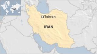 A map of Iran showing Tehran