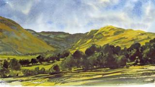 Prince Charles' painting of Cwm Berwyn