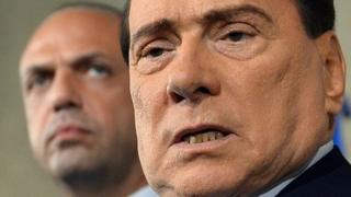 Silvio Berlusconi (right) and Angelino Alfano. 23 April 2013