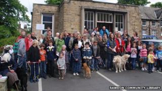 A meeting outside Rawdon Community Library