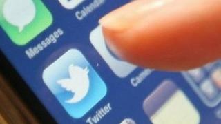 Twitter app on a mobile phone
