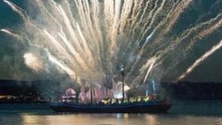 Fireworks on river Foyle