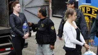 Michaella McCollum escorted into court in Callao, Peru, on 24 September 2013