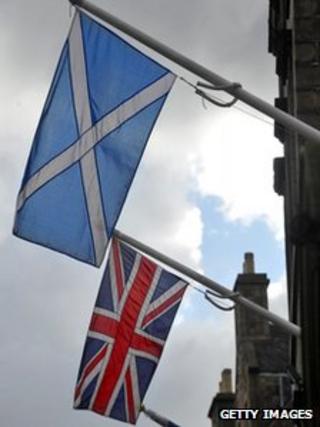 British and Scottish flags
