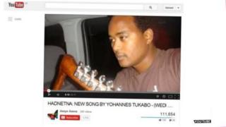 A screen grab from the Eritrean video that has had more than 100,000 views
