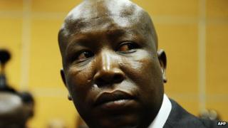 Julius Malema at a court appearance, Johannesburg, 18 September