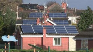 Solar panels on houses