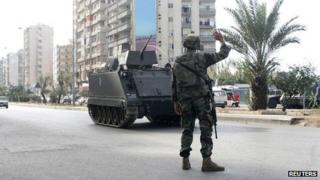 Lebanese soldier in Tripoli. 30 Nov 2013
