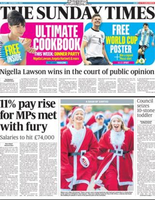 Sunday Times front page 8/12/13