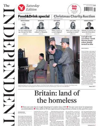 Independent front page 14/12/13
