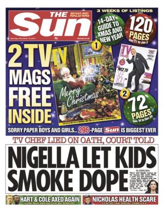 Sun front page 14/12/13