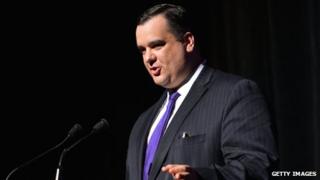 James Moore speaks onstage at the 'Looper' opening night gala premiere during the 2012 Toronto International Film Festival 6 September 2012