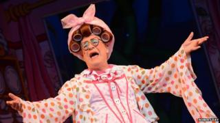 Kenneth Alan Taylor as the dame in the Nottingham Playhouse's production of Jack and the Beanstalk