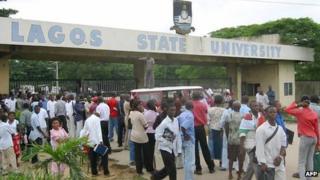 Students at Lagos State University on 1 July 2003