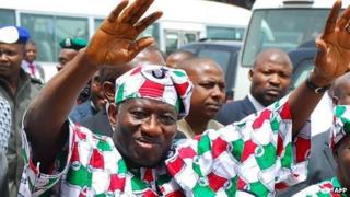 President Goodluck Jonathan in PDP robes