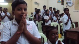 Students in a Tamil class room