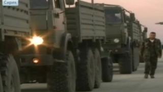 Russian military lorries arrive at Latakia's airport (23 December 2013)