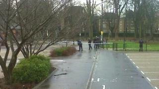 Police at the car park near the Millennium Bridge