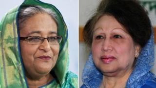Премьер-министр Шейх Хасина (слева) и лидер оппозиции Халида Зия являются двумя наиболее важными политическими игроками в Бангладеш.