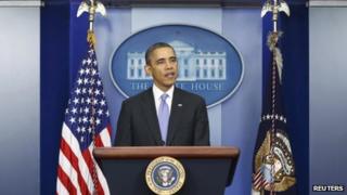 US President Barack Obama appeared at the White House in Washington, DC, on 20 December 2013