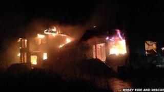 Plemont holiday camp fire. Pic: Jersey Fire and Rescue