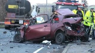 Fatal crash scene
