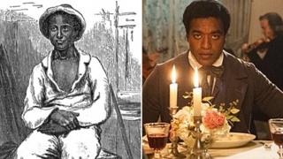 Engraving of Northup, Chiwetel Ejiofor as Northup