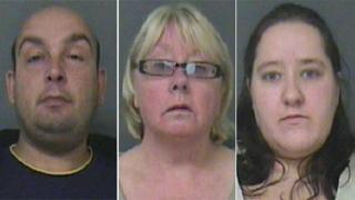 Darren Smith, 35, Carol Moore, 54, and Katie Cairns, 27
