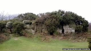 Sandstone outcrops in the Hastings country park