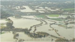 Flooding along the River Thames