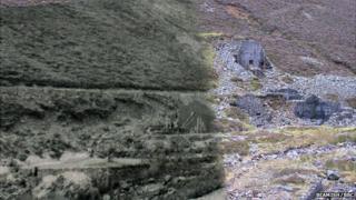 Рудник Каррок в начале 20 века и в 2013 году